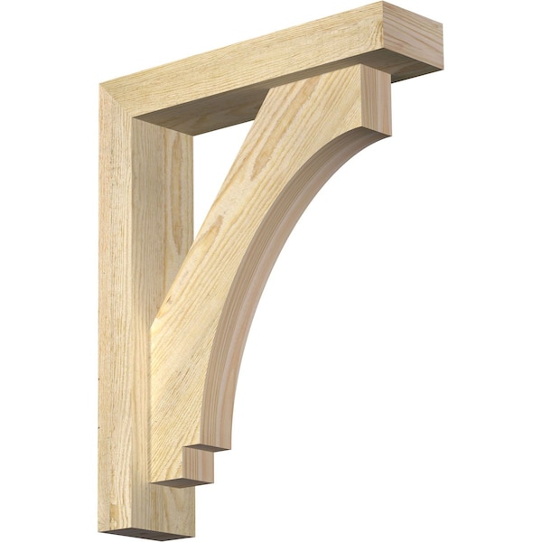 Ekena Millwork Imperial Block Rough Sawn Bracket w/ Offset Brace, Douglas Fir, 4"W x 16"D x 20"H BKT0402X16X20IMP05RDF - main